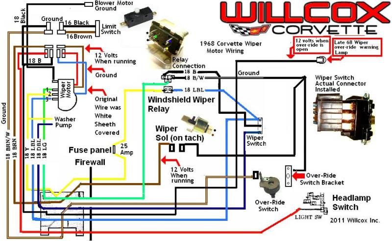 68' wiper motor wires?? - CorvetteForum - Chevrolet Corvette Forum