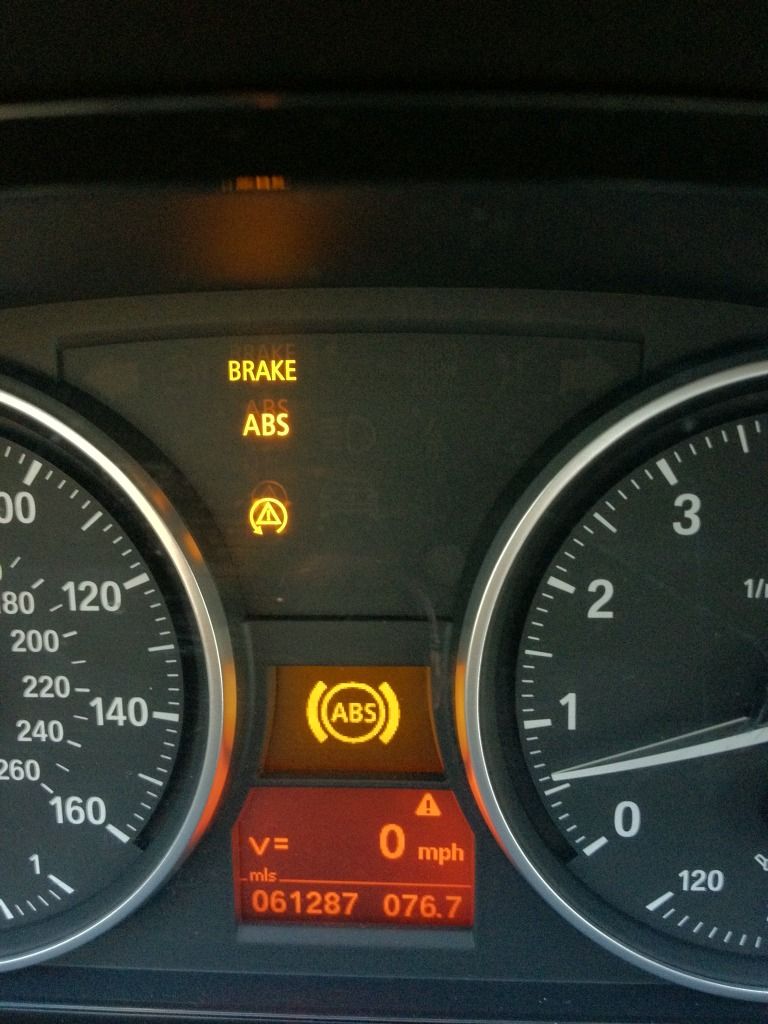 Handbrake light stays on bmw