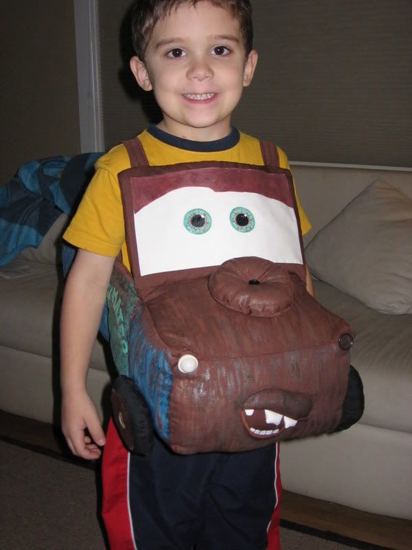 Ok last year my son decided he wanted to be Mater from cars