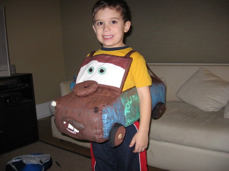 Ok last year my son decided he wanted to be Mater from cars
