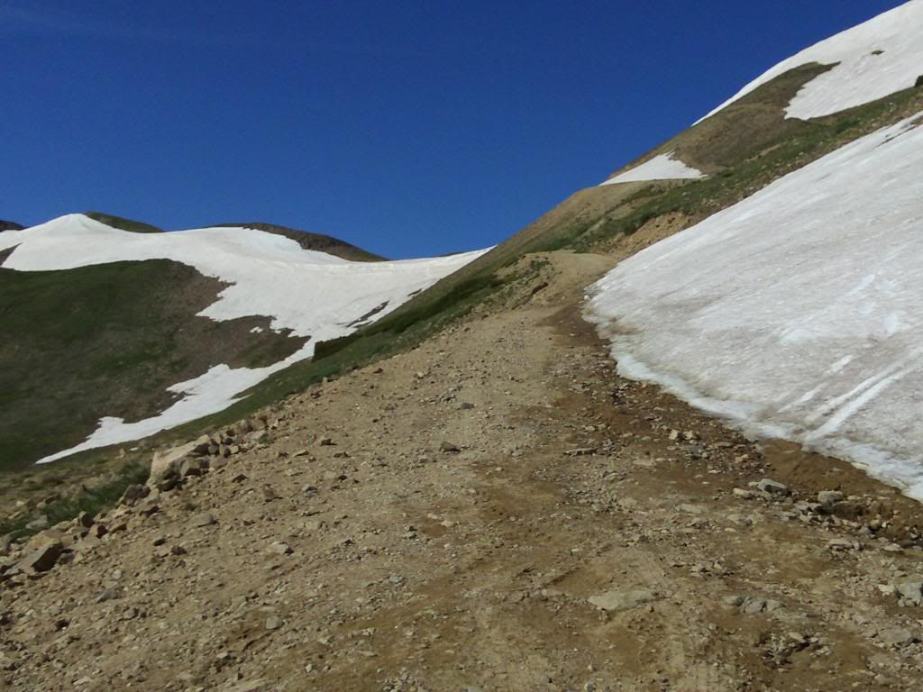 Jones Pass-last bit of snow blocking the road