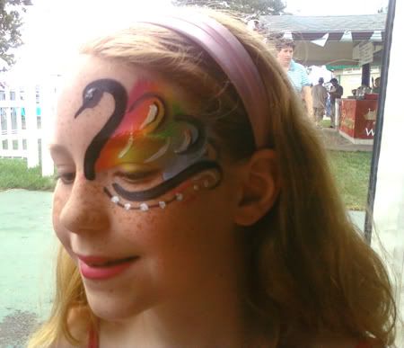 swan, beauty, girls, party, face-painting