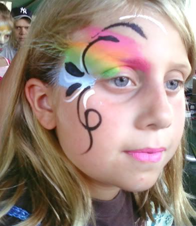 face-paintng  butterfly  rainbow  swirls