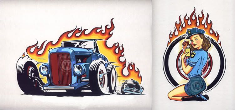 Hotrod chestpiece Pinup uppersleeve The guy wanted me to design his 