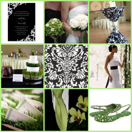 firstblogcollage Wedding Colors Black White and Green