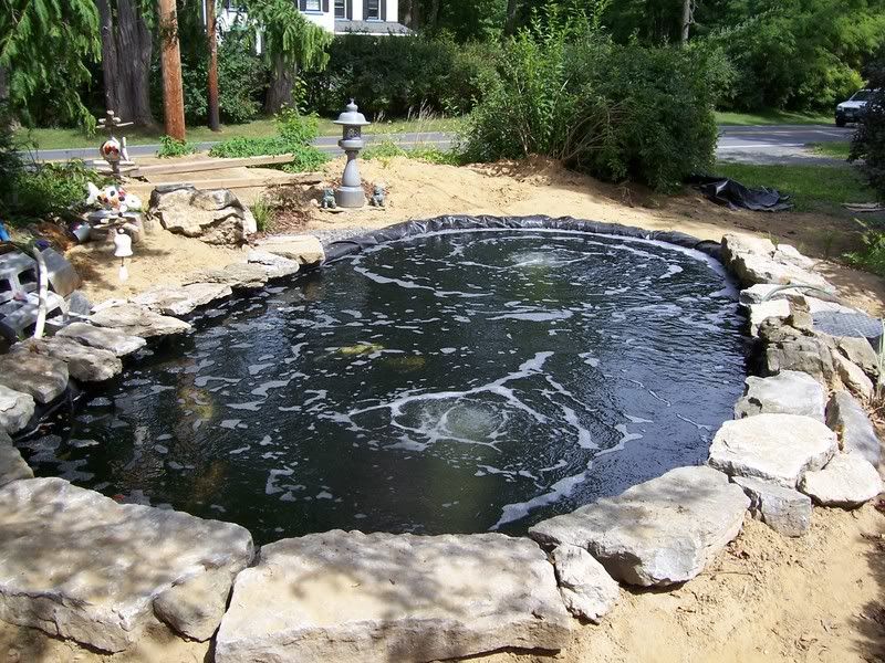 Limestone as capstone for pond...Good or bad?