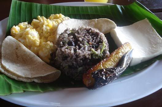 Typical Costa Rican breakfast 