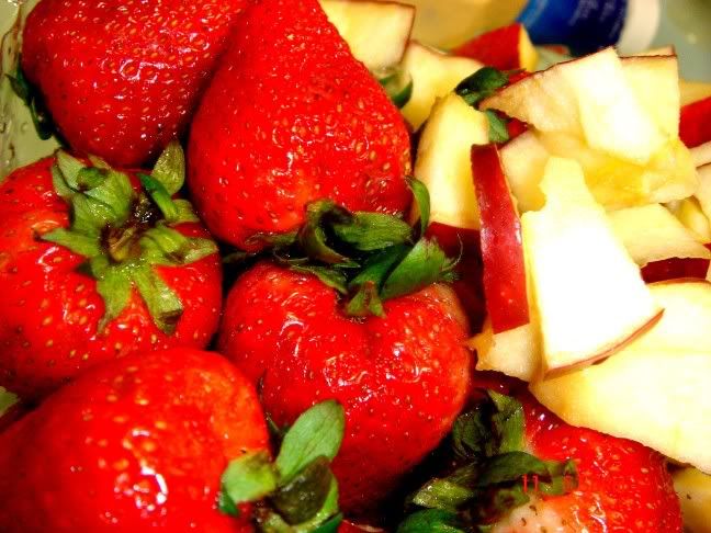 the strawberries + apples Pictures, Images and Photos
