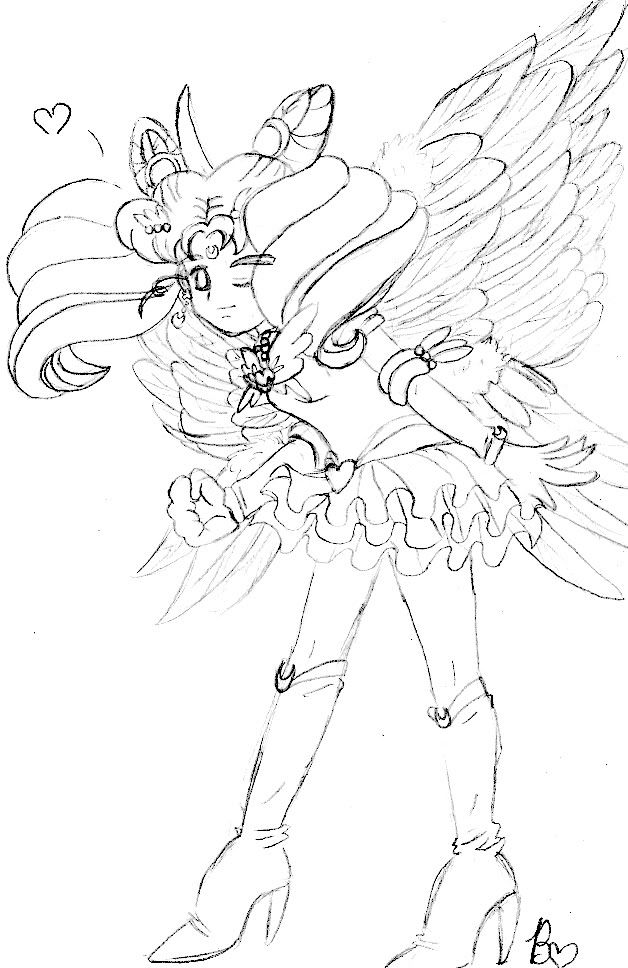 And a doodle of Eternal Sailor Chibimoon...I plan to vector this picture once I clean it up a bit.