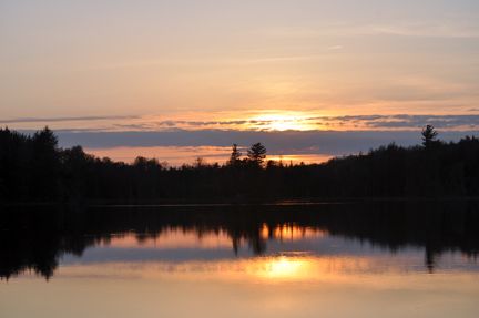 Sunset over Twin Pond Old Forge