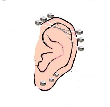 (please excuse my poor editing of the ear piercing diagram) Would it be 