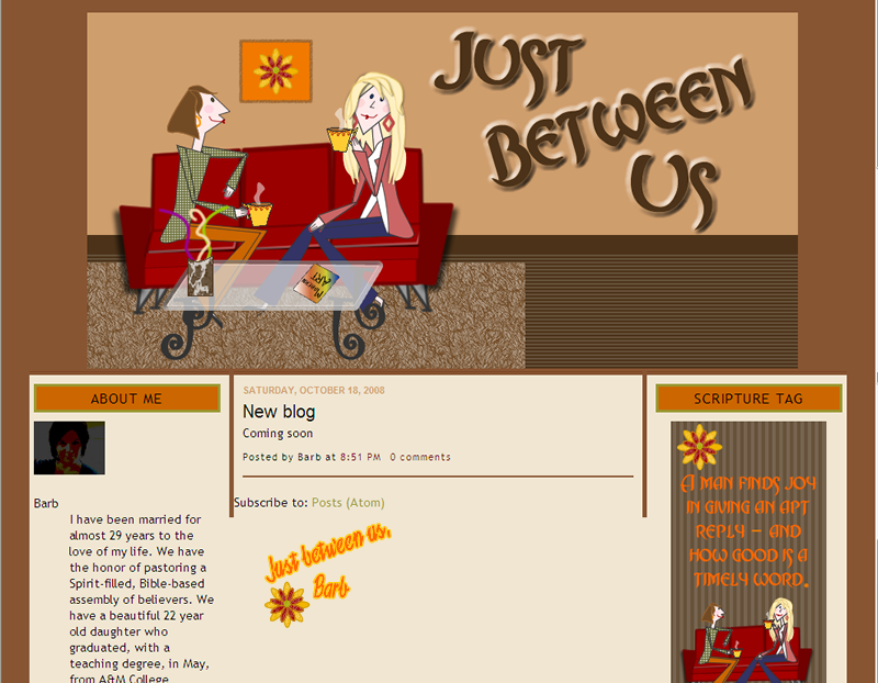 Just Between Us Blog Design