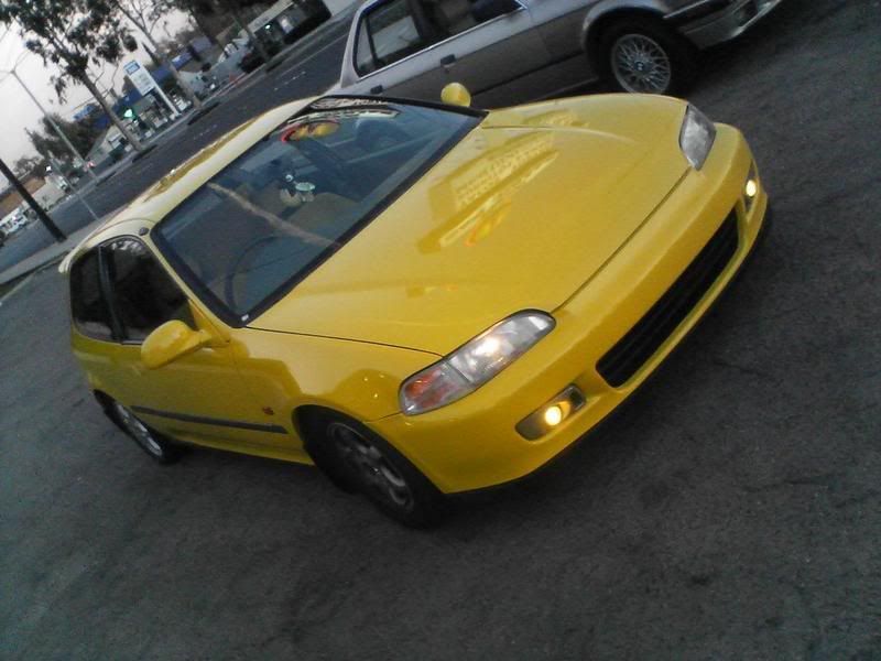 yellow car interior