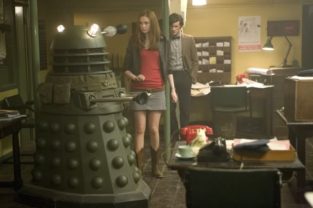 The Doctor and Amy meet the ironside Daleks.