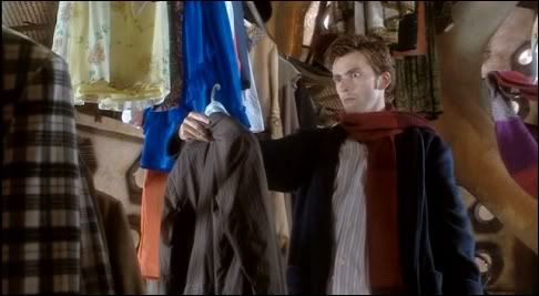 The Doctor choses his new outfit in The Christmas Invasion