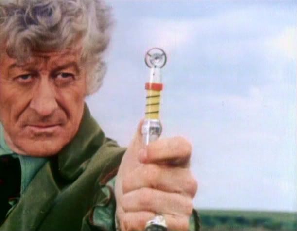 The Third Doctor with his Sonic Screwdriver