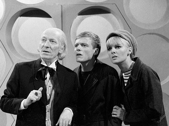 The First Doctor with companions Ben and Polly