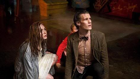 The Doctor and Amy after escaping from the creatures mouth.
