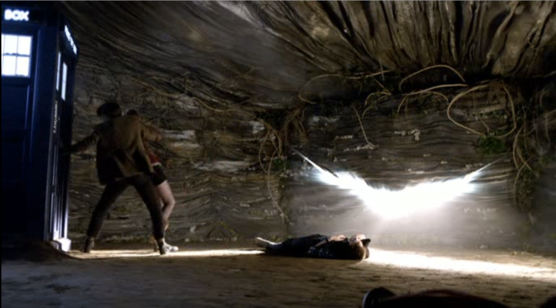 Rory Williams is consumed by a crack in time while the Doctor makes Amy leave.