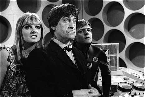 The Second Doctor with companions, Ben and Polly
