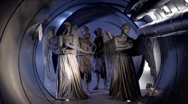 The Weeping Angels get inside the ship.