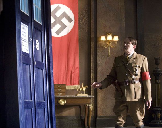 Hitler examines the TARDIS in Let's Kill Hitler
