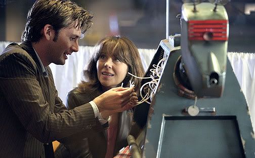 The Doctor and Sarah Jane fix K9 in School Reunion