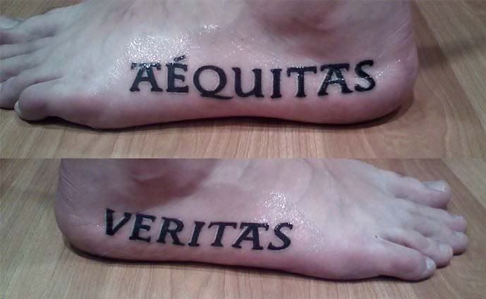 veritas aequitas tattoo. Re: Veritas/Aequitas tattoo#39;s.