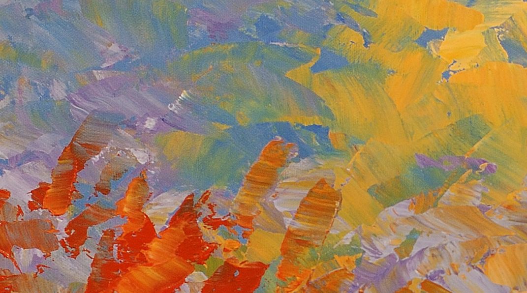 ORIGINAL landscape PAINTING palette knife leaves forest FALL colors art TATIANA