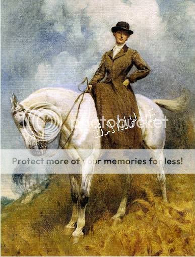 VICTORIAN SIDESADDLE LADY *CANVAS* ARABIAN HORSE ART  