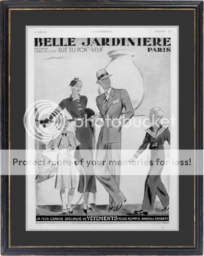 1934 BELLE JARDINIERE French Ad Advert ART DECO FAMILY  