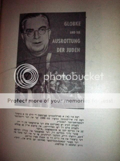 Hans Globke Role in Nazi Holocaust, Yiddish Judaica  