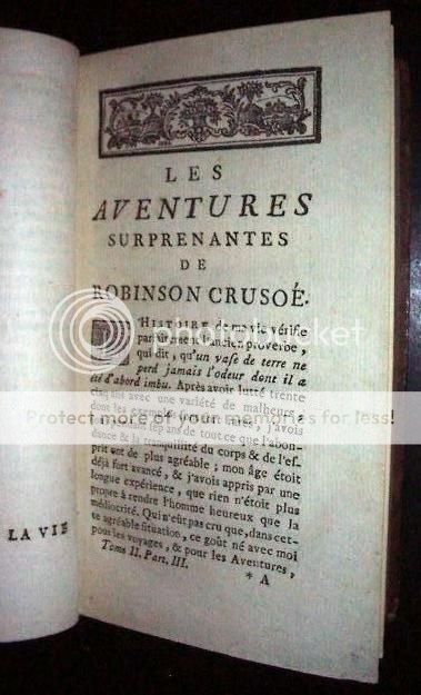 1768 Robinson Crusoe, French Edition, Engravings  