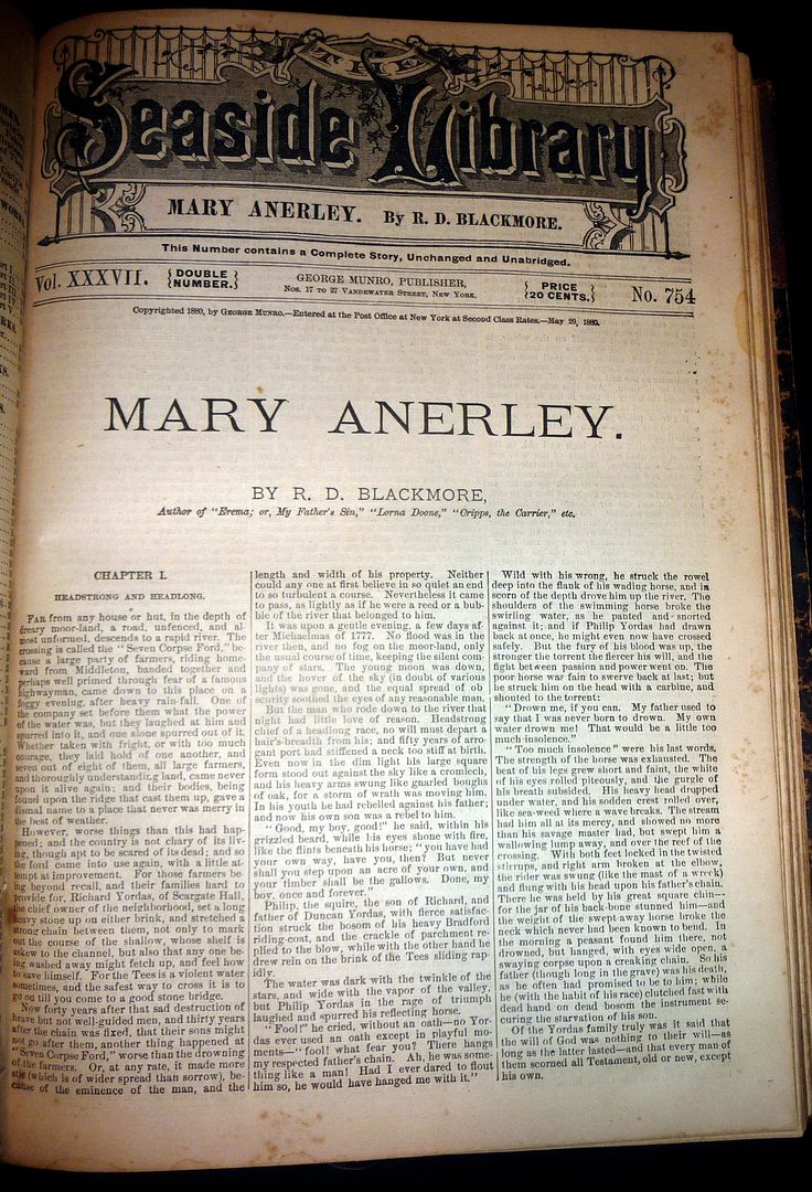 1880s Seaside Library, Victorian Pirated Works of Blackmore, Lorna 