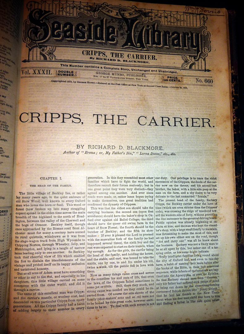 1880s Seaside Library, Victorian Pirated Works of Blackmore, Lorna 