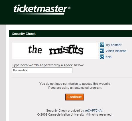 ticketmaster,misfits,captcha